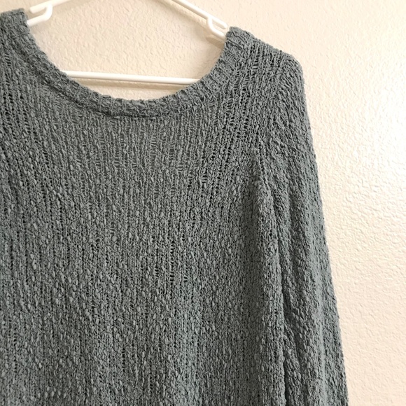 Ruby Moon Knit Deep Open Back Textured Sweater In Slate Teal In Size X-Small - Picture 5 of 12